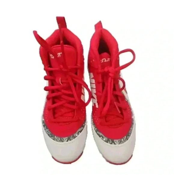 Nike Youth Red And White Trout Fastflex Baseball Cleats 5.5Y - Picture 3 of 14